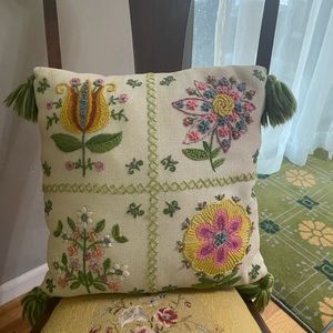 Vintage Embroidered/Hand Stitched Pillow